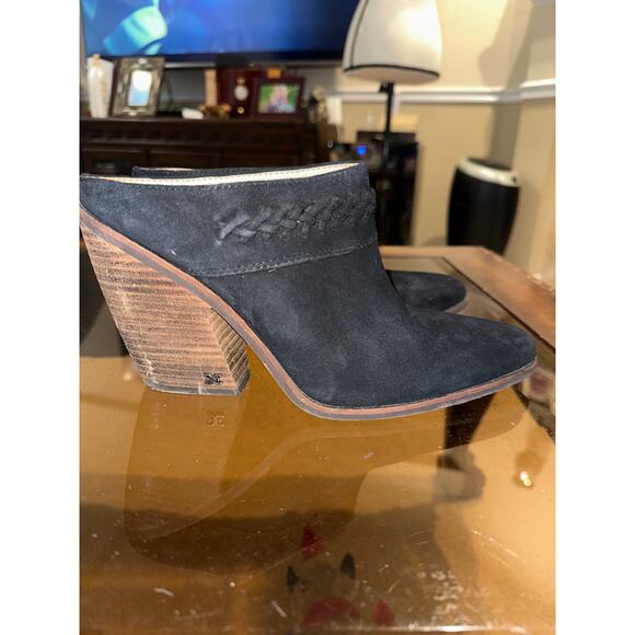 Women’s Sam Edelman Genuine Suede Black Mule Shoe. Size 9 - Picture 1 of 6